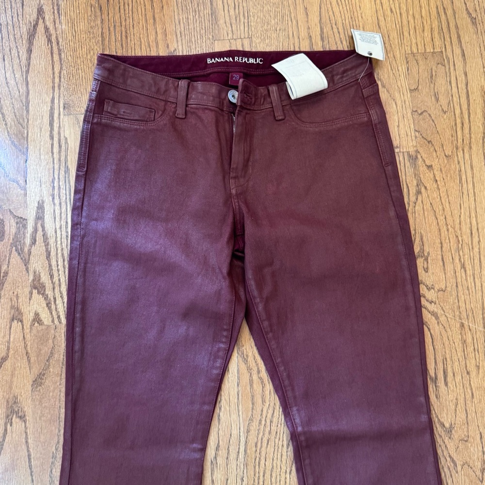 Banana Republic Denim Women's Size 29 Skinny Jeans Stretch ankle length‎ maroon - Picture 4 of 10